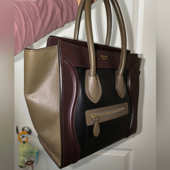 Luggage Micro Colorblock Leather Tote - Picture 10 of 11